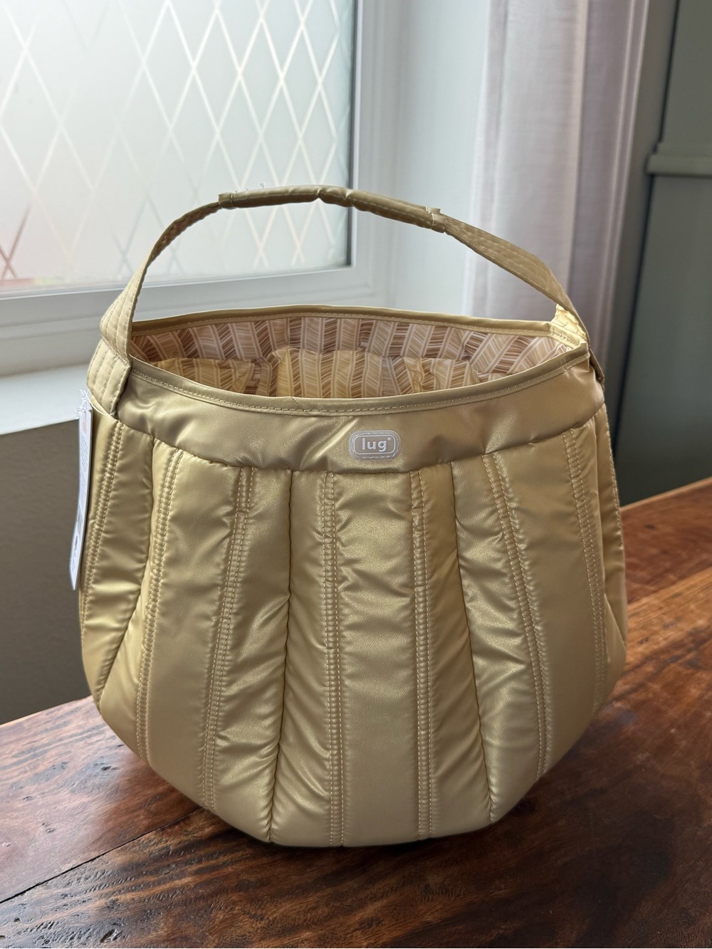 NWT metallic gold Lug Pumpkin Tote